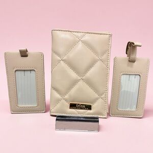 Trina Turk Quilted Passport Holder + Luggage Tag Set NWOT